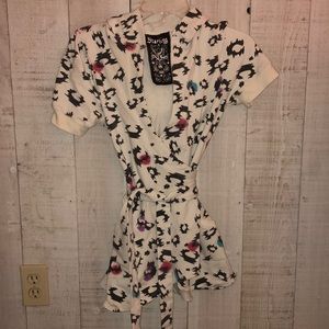 Starling Leopard print wrap sweater size M